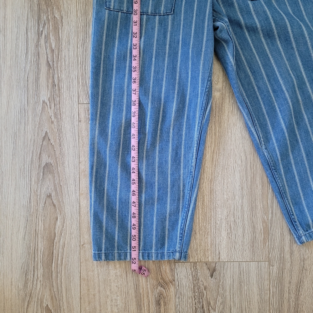 Zara Trafaluc Denim Pinstripe Jumpsuit Romper One Piece - Picture 4 of 12